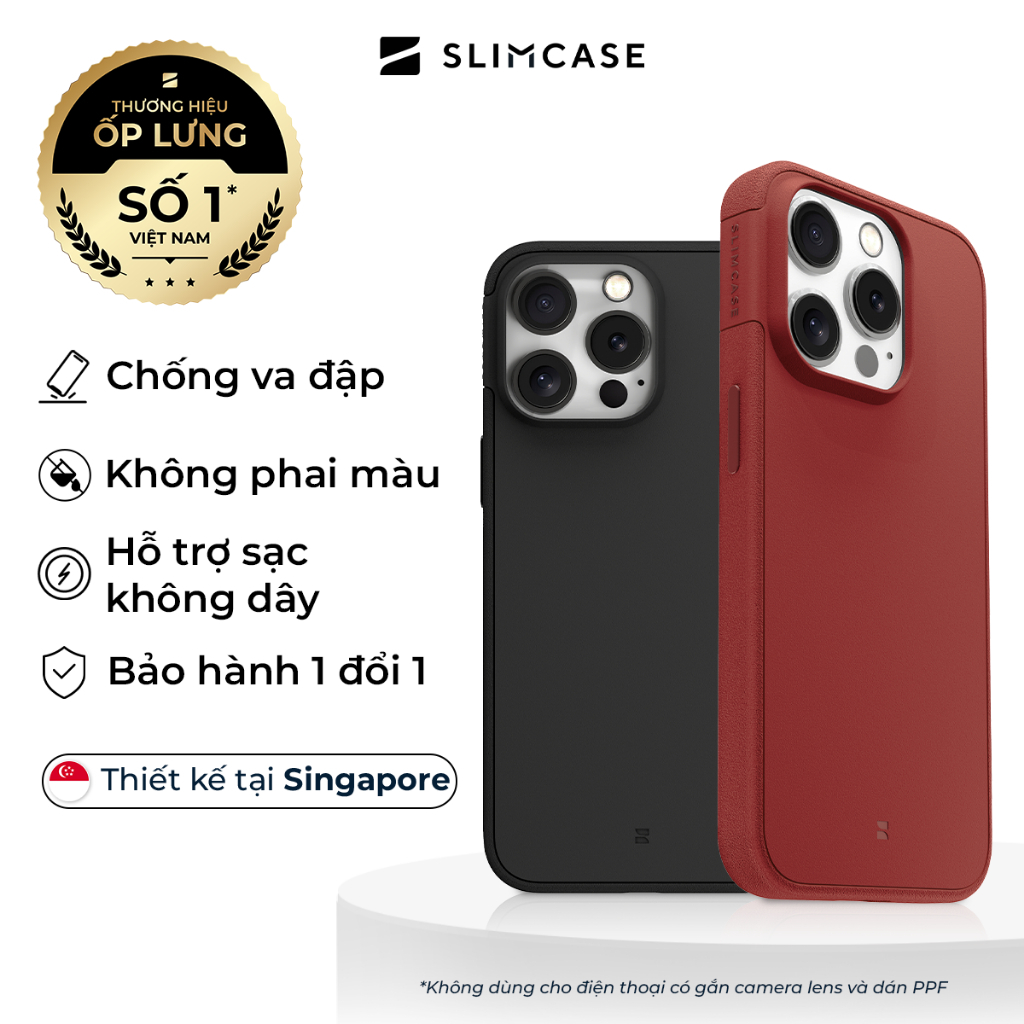 Ốp lưng iPhone 15 Pro Max / 15 Pro / 15 Plus / 15 SLIMCASE - Không ố vàng, hỗ trợ sạc không dây, siêu mỏng | BigBuy360 - bigbuy360.vn