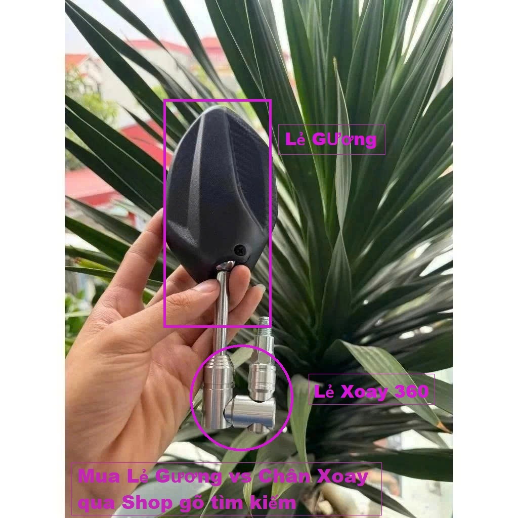 Lẻ Gương Kính xoay 360 độ, Gương xoay 360 mẫu AB gương gập kính xoay 360 độ xe máy AB Sirius Dream W