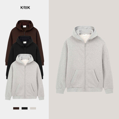 Áo Khoác Nỉ Nam KRIK Form Regular Thiết Kế Hoodie Zip Basic Co Giãn Nhẹ AK5207