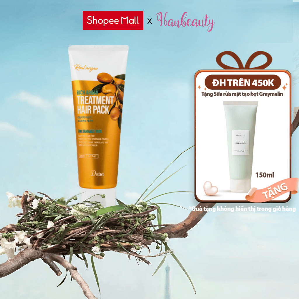 Kem Ủ Tóc Dầu Argan DAIM Rich Argan Treatment Hair Pack 200ml