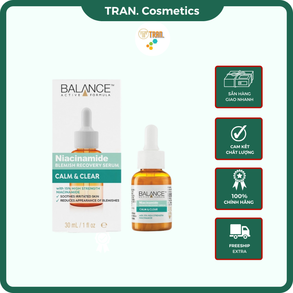 Serum Balance, Serum Balance Niacinamide 15% Ngừa Mụn Mờ Thâm Cải Thiện Kết Cấu Da Và Làm Sáng Da - 