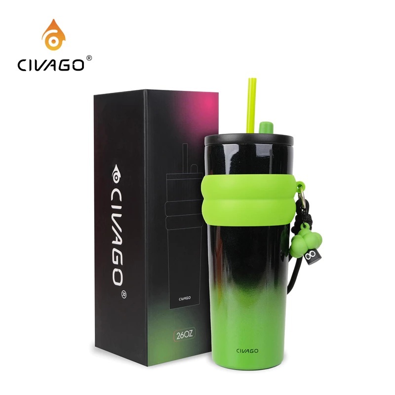 CIVAGO (26oz) Cốc cà phê bằng thép không gỉ lót sứ có nắp giữ nhiệt nóng lạnh quà Giáng sinh 750ml | BigBuy360 - bigbuy360.vn