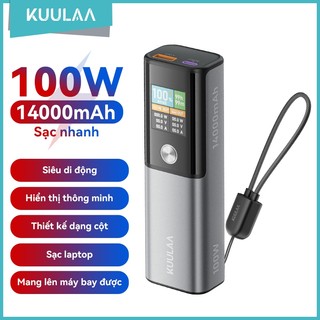  Sạc dự phòng KUULAA 100W cho máy tính xách tay Bộ sạc di động 14000mAh với 2 cổng sạc nhiều thiết bị 