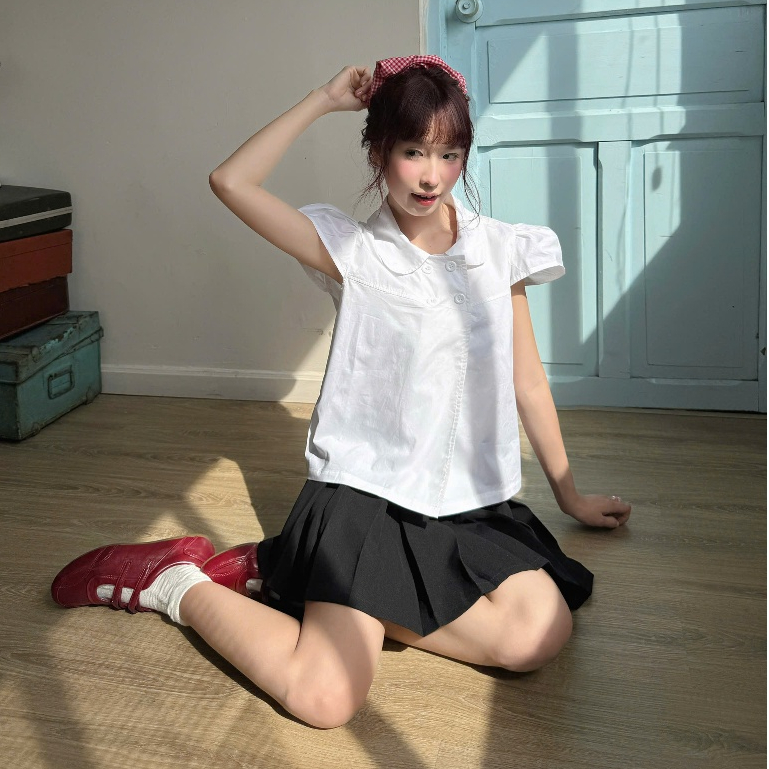 NAVIE - Áo baby doll 4 cúc thời trang nữ | BigBuy360 - bigbuy360.vn