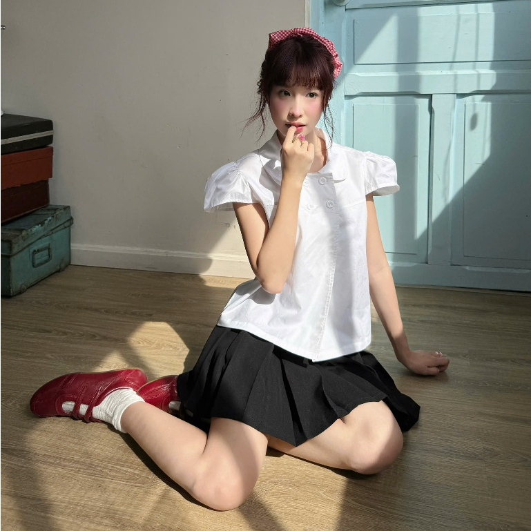 NAVIE - Áo baby doll 4 cúc thời trang nữ | BigBuy360 - bigbuy360.vn