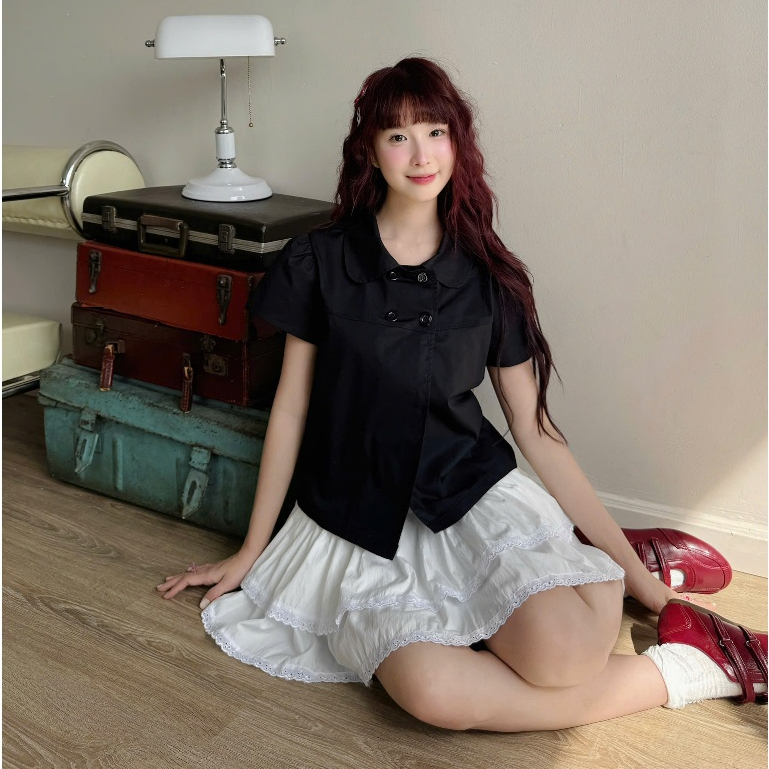 NAVIE - Áo baby doll 4 cúc thời trang nữ | BigBuy360 - bigbuy360.vn