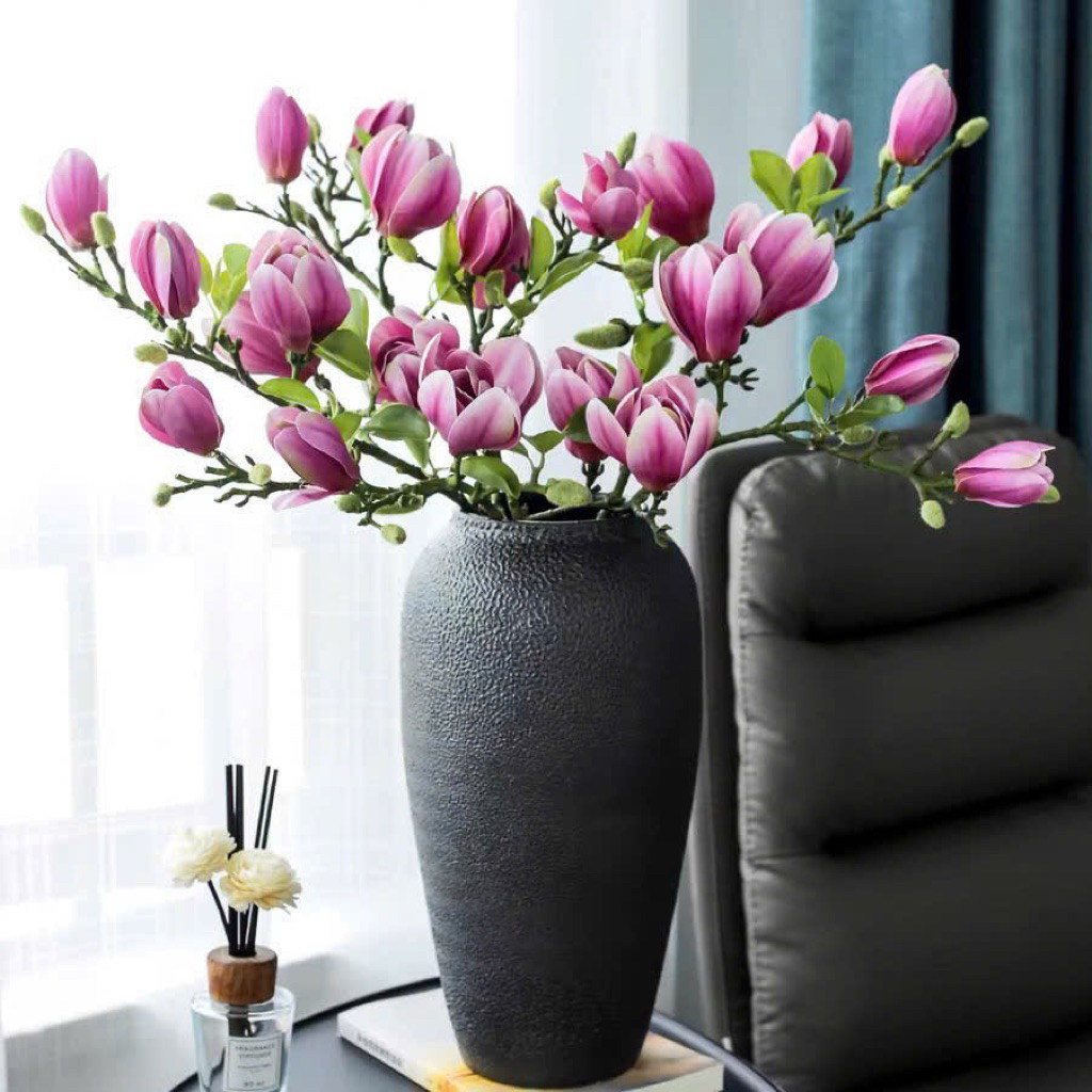 Cành hoa mộc lan 68cm, cành hoa hồng Dona Home Decor