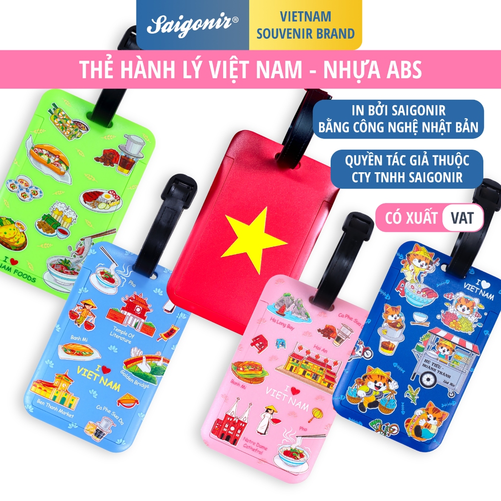 Thẻ Treo Hành Lý Va Li Nhựa Cứng ABS In Hình Cờ Đỏ Sao Vàng Mừng Đại Lễ 2/9 Của Việt Nam