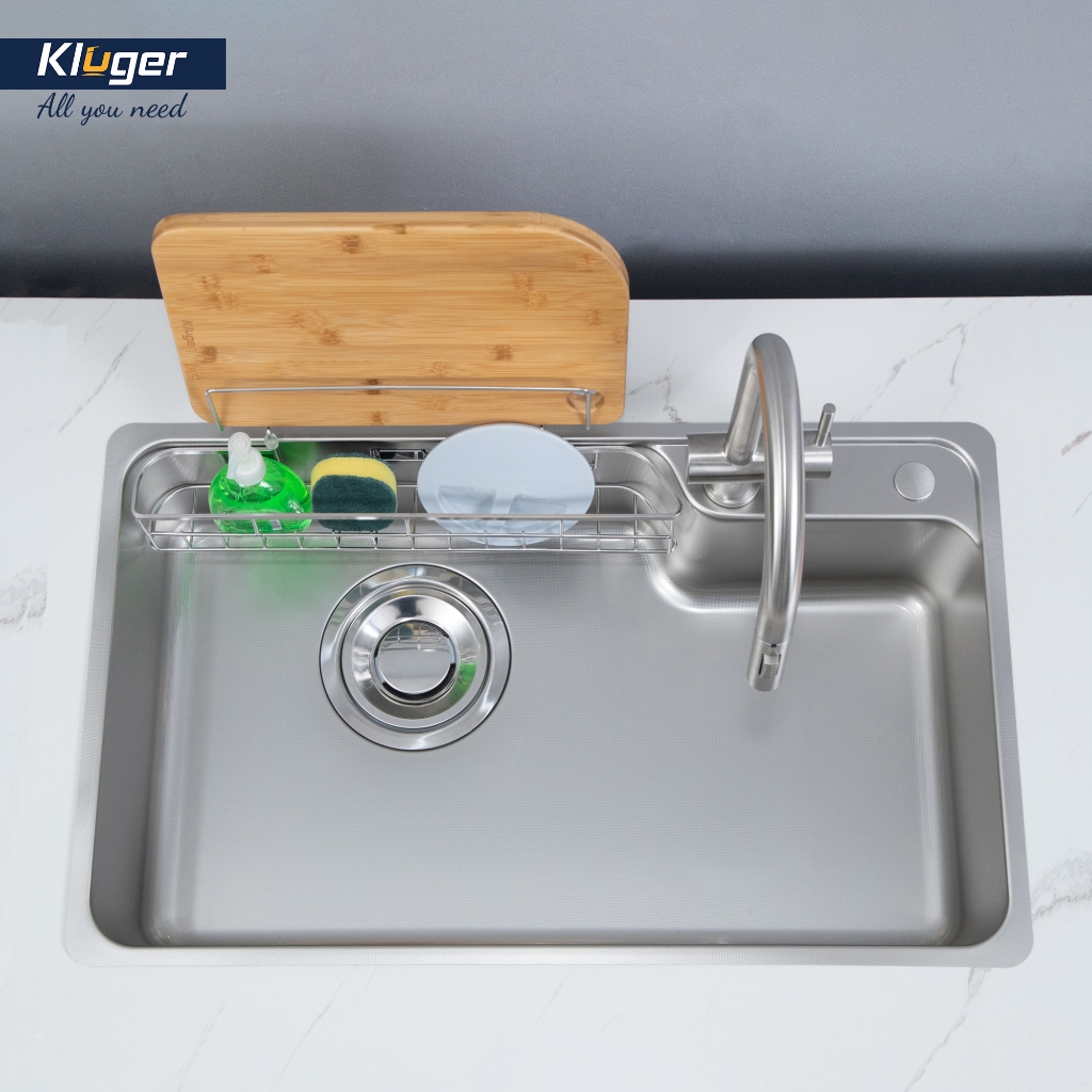 Kluger KH8048FS – S80 Plus/ Chậu rửa bát cao cấp kluger/  Bề mặt LINEN thế hệ mới, kháng xước