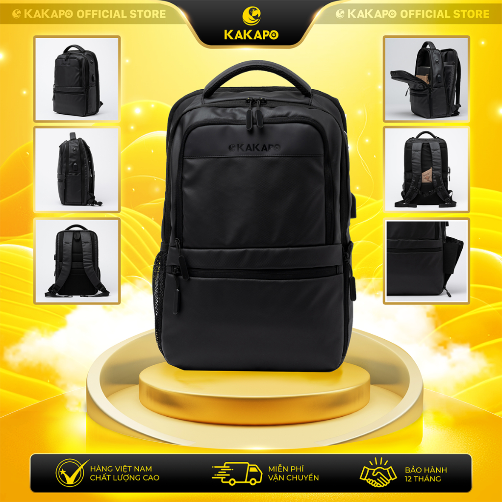 Balo Kakapo Siêu Rộng – Đựng Laptop 15.6 inch, Chống Nước, Tích Hợp USB & Jack 3.5mm