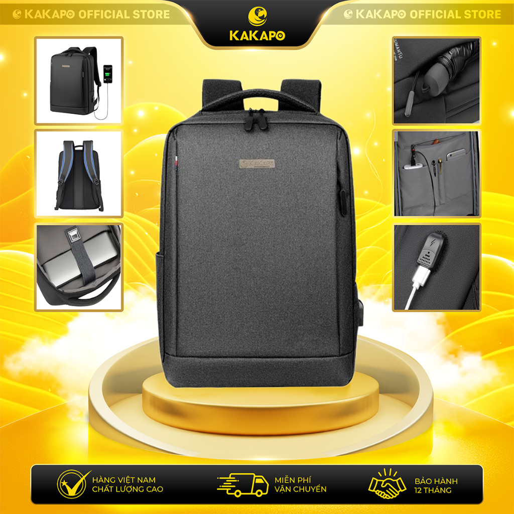 Balo thời trang công sở, chống thấm nước, đựng laptop 15.6 inch hàng chính hãng KAKAPO BL005