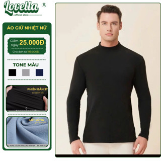  Áo Giữ Nhiệt Nam Lót Nỉ Lovella Dài Tay Cao Cấp Form Ôm Body Cổ Cao Mềm Mịn Co Dãn 4 Chiều - GN01 