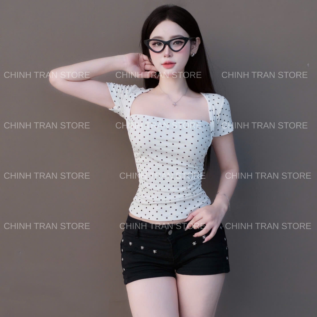 Áo Thun Nhún Eo Tay Ngắn Ôm Body Chất Thun Cotton Nhiều Màu | BigBuy360 - bigbuy360.vn