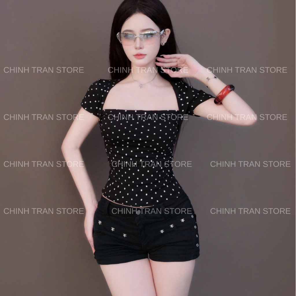Áo Thun Nhún Eo Tay Ngắn Ôm Body Chất Thun Cotton Nhiều Màu | BigBuy360 - bigbuy360.vn