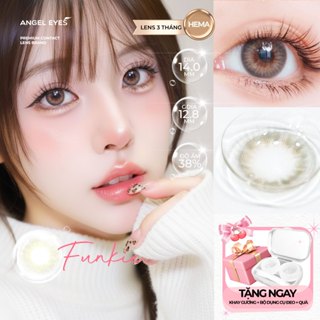  Kính áp tròng xám tây tự nhiên Angel Eyes Funkie có độ cận 0-8 | Lens cận màu xám đường kính bé 12.8 