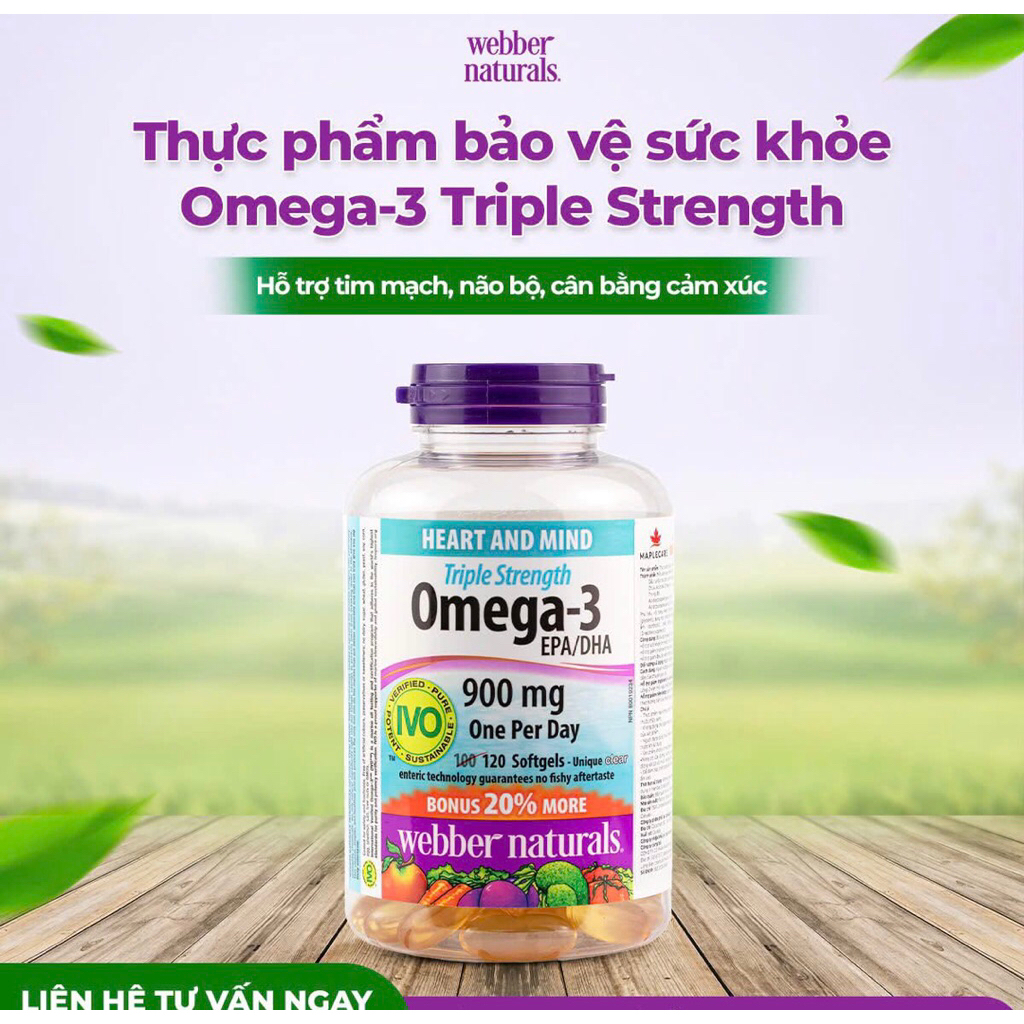 Omega canada - Omega 3 triple strength webber naturals nhập khẩu Canada