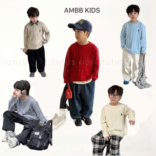  Áo Len Cổ Tròn Vặn Thừng Cho Bé Hàng Ambb Kids - Chất Len Cao Cấp Mềm Mịn 