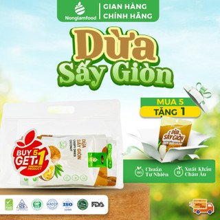   5 Túi tặng 1  Combo 5 túi Dừa sấy giòn Nonglamfood 45g Hỗ trợ ăn kiêng giảm cân đẹp da 