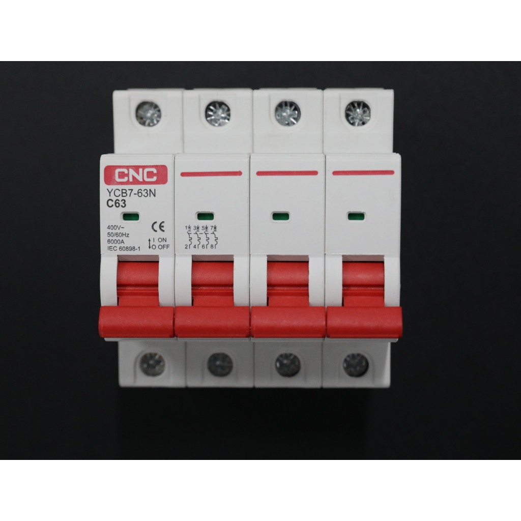 Áp tô mát AC MCB 6KA 4P 63A, model YCB7-63N 4P C63