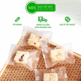  Túi đựng trà Bao bì MIS túi đựng bánh kẹo nougat bánh trung thu mẫu trơn trong đục mờ họa tiết 
