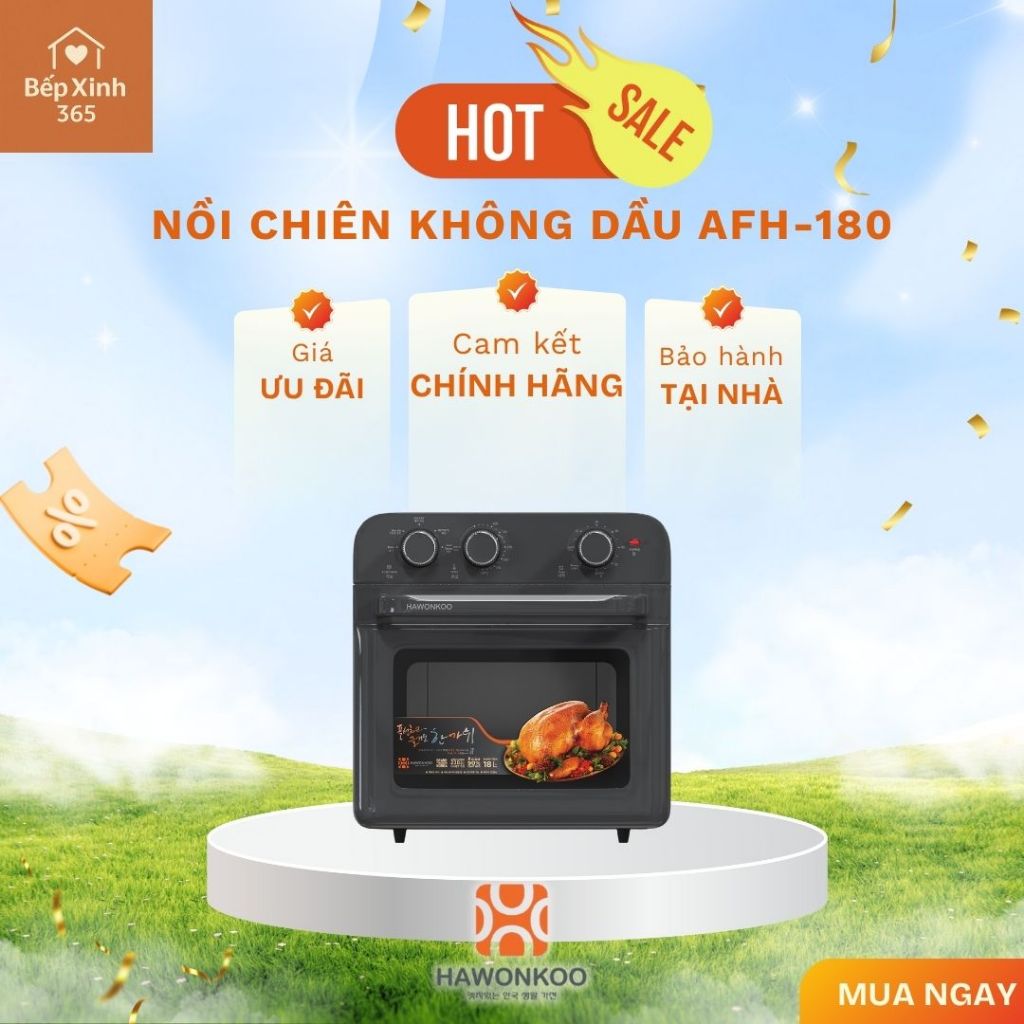 Nồi chiên không dầu Hawonkoo AFH-180 - Tặng Khay nướng nồi chiên không dầu Hawonkoo ASH-001