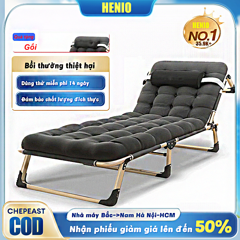 HENIO Giảm 50% Giường Gấp Văn Phòng 4 Khúc Cao Cấp Khung Hợp Kim Gọn Nhẹ Ngủ Trưa Thoải Mái-190cm | BigBuy360 - bigbuy360.vn