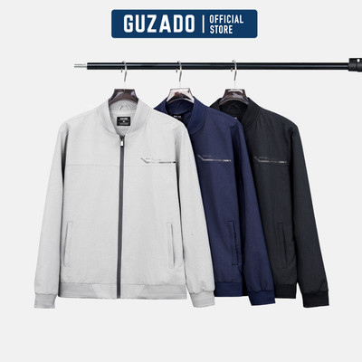 Áo Khoác Bomber Nam GUZADO Chất Liệu Gió Cao Cấp, Cổ Tròn Bo Chun, Dễ Phối Đồ GAG03-GCKB25W003