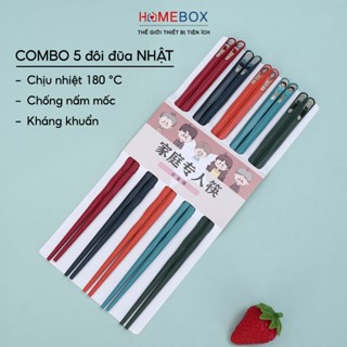 COMBO 5 Đôi Đũa Ăn Nhật Bản Cao Cấp Chịu Nhiệt Đũa Sợi Thủy Tinh Chống Ẩm Mốc Kháng Khuẩn