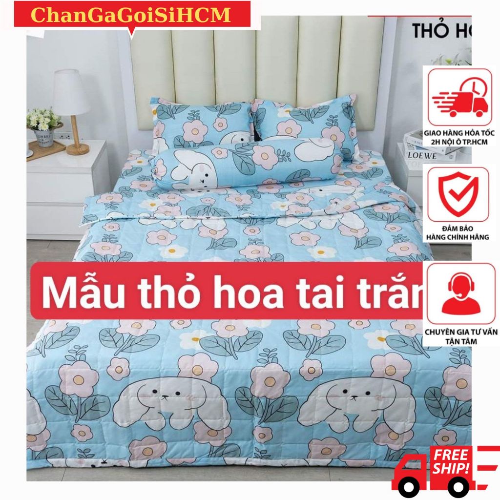 Bộ Ga gối 1M4/1m6x2M Cottonpolly trải giường Nhiều Mẫu lựa chọn, Bộ Drap giường 1m4/1m6x2M gồm 1 Ga 