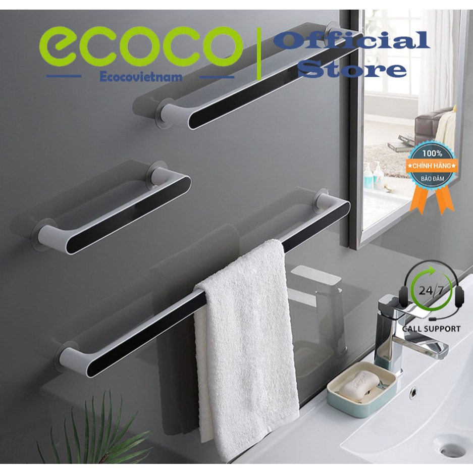 Giá Treo Khăn Nhà Tắm ECOCO E1915, E1916, Thanh Treo Cài Dép Cài Đồ Trong Nhà Tiện Lợi, Sang Trọng