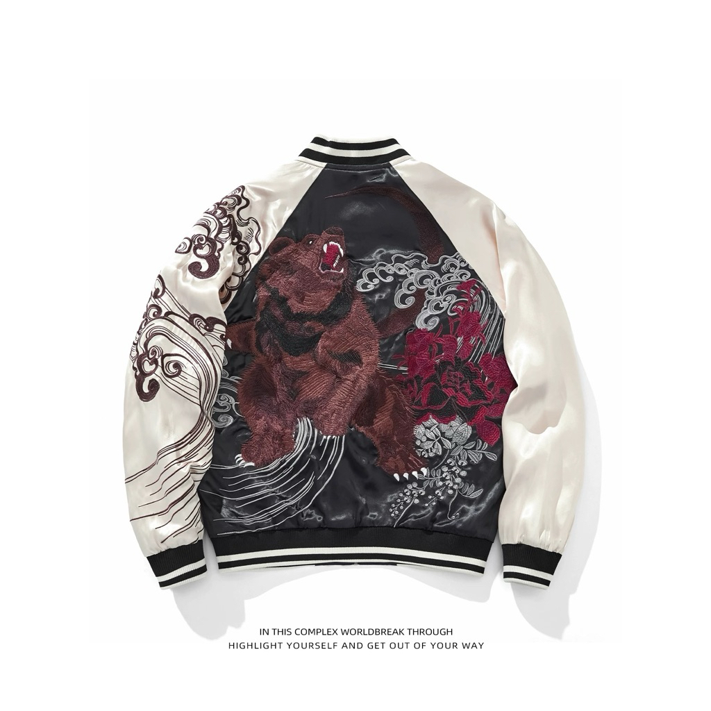 Order Áo khoác bomber sukajan jacket thêu gấu