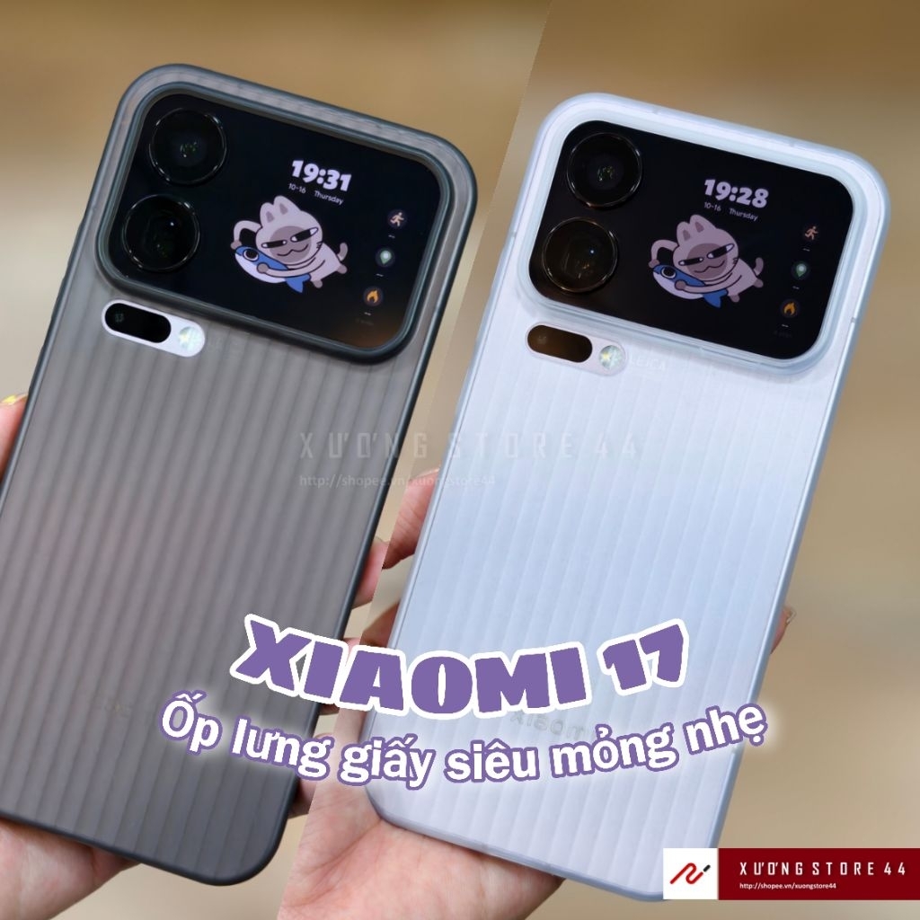 Ốp lưng giấy siêu mỏng nhẹ Xiaomi 17 + Pro + Max nhám mờ đen trắng (Mi 17 + Pro + Max)