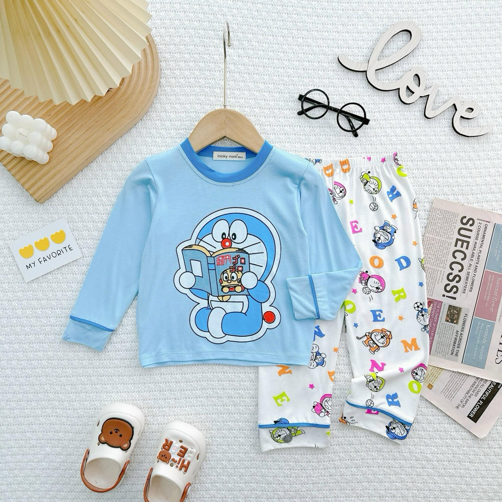 Đồ bộ dài thun lạnh cho bé - Doramon Sách Xanh