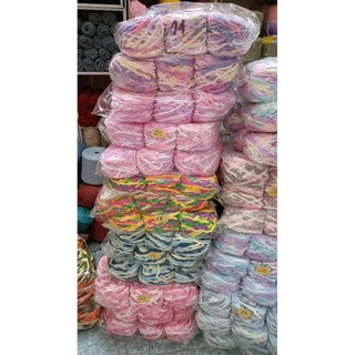 Len nhung đũa màu trơn, màu loang sợi to. cuộn 100g.