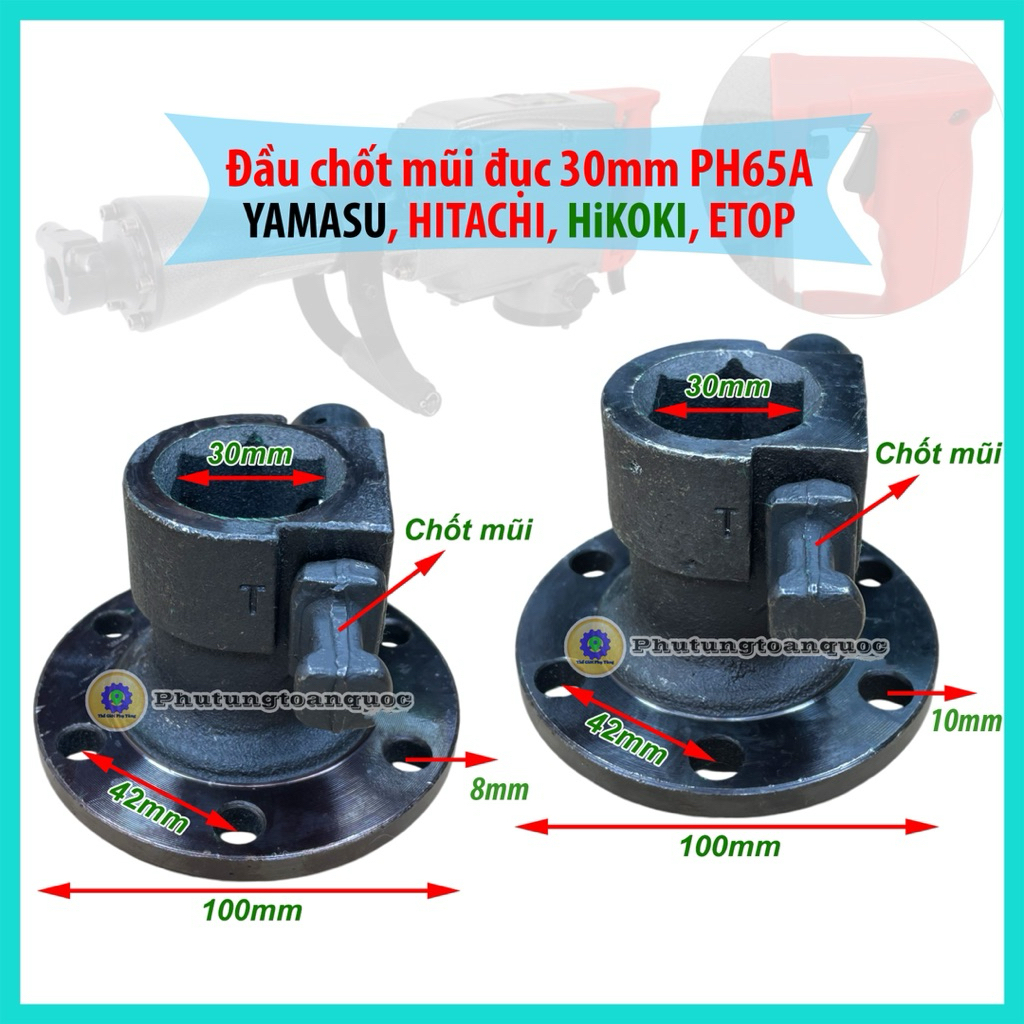 Mõm Giữ Mũi Đục 30mm, Dùng Cho Máy Khoan Đục Hitachi PH-65A, HiKOKI PH-65A, Và Các Hãng Máy Đục 30mm