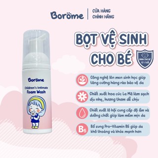 Dung dịch vệ sinh cho bé dạng bọt Borome thành phần tự nhiên giúp làm sạch dịu nhẹ 50ml