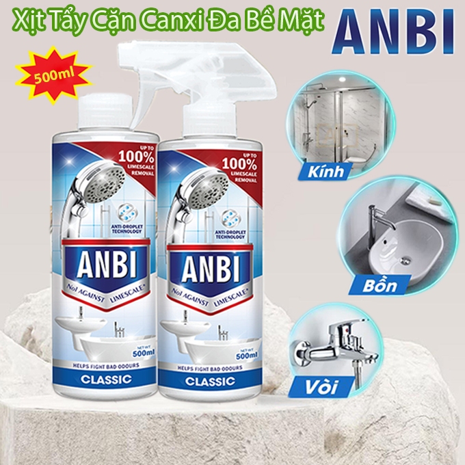 Chai Xịt Đa Năng, Tẩy Rửa Cặn CANXI ANBI Chính Hãng 500ml