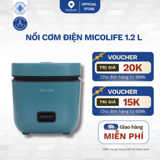 Nồi cơm điện mini 1.2 lít thiết kế chống dính an toàn cho sức khỏe, lòng nồi 0.8 lít, phù hợp 1 người ăn - MICOLIFE
