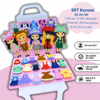  Túi Xách Thời Trang KUROMI Bé Gái - Sách Vải Thời Trang 5 búp bê - Búp Bê 