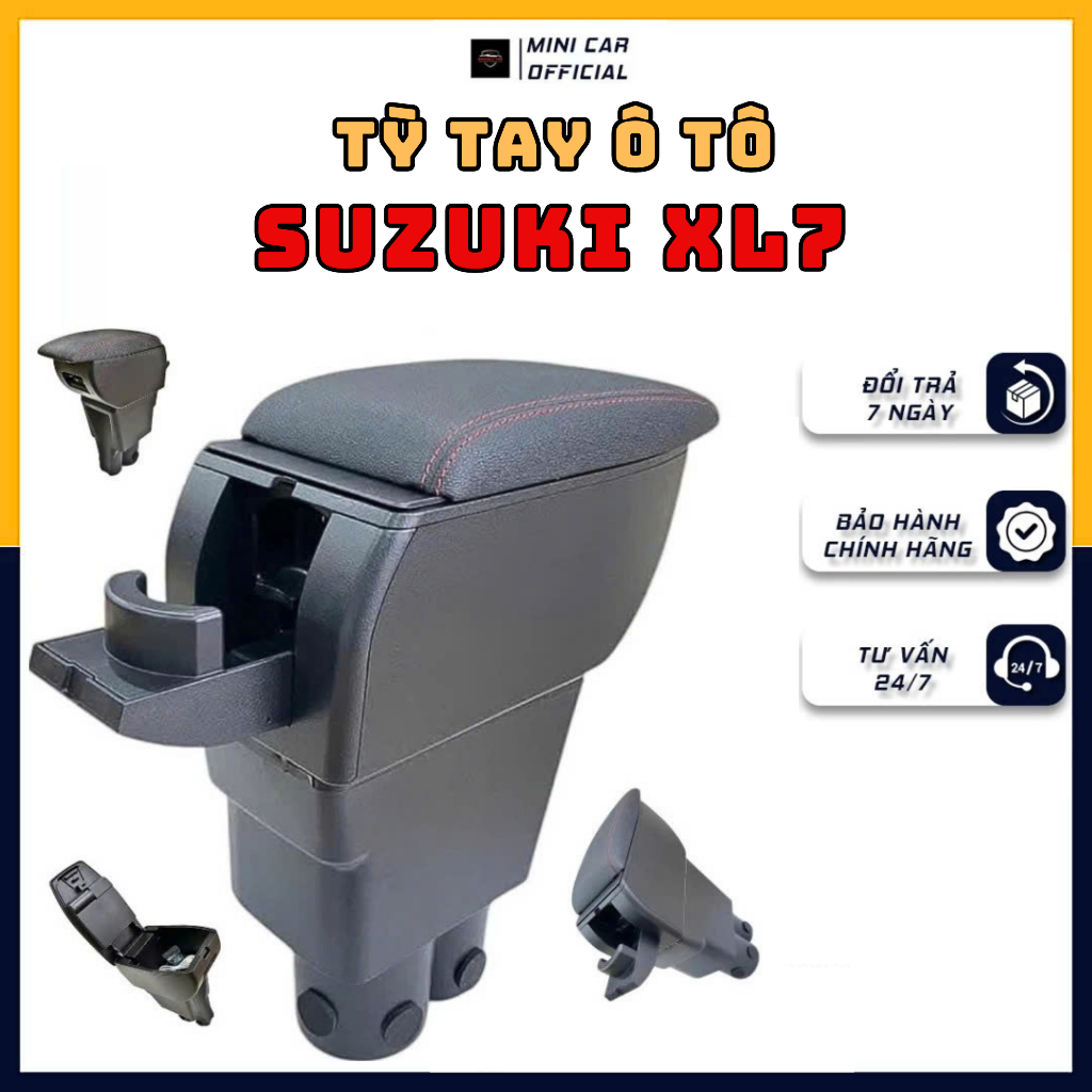TỲ TAY XL7-HỘP TỲ TAY XE XL7/ERTIGA TÍCH HỢP CỔNG SẠC TIỆN LỢI, BỆ TAY XL7 NHỰA CAO CẤP BỌC DA PU