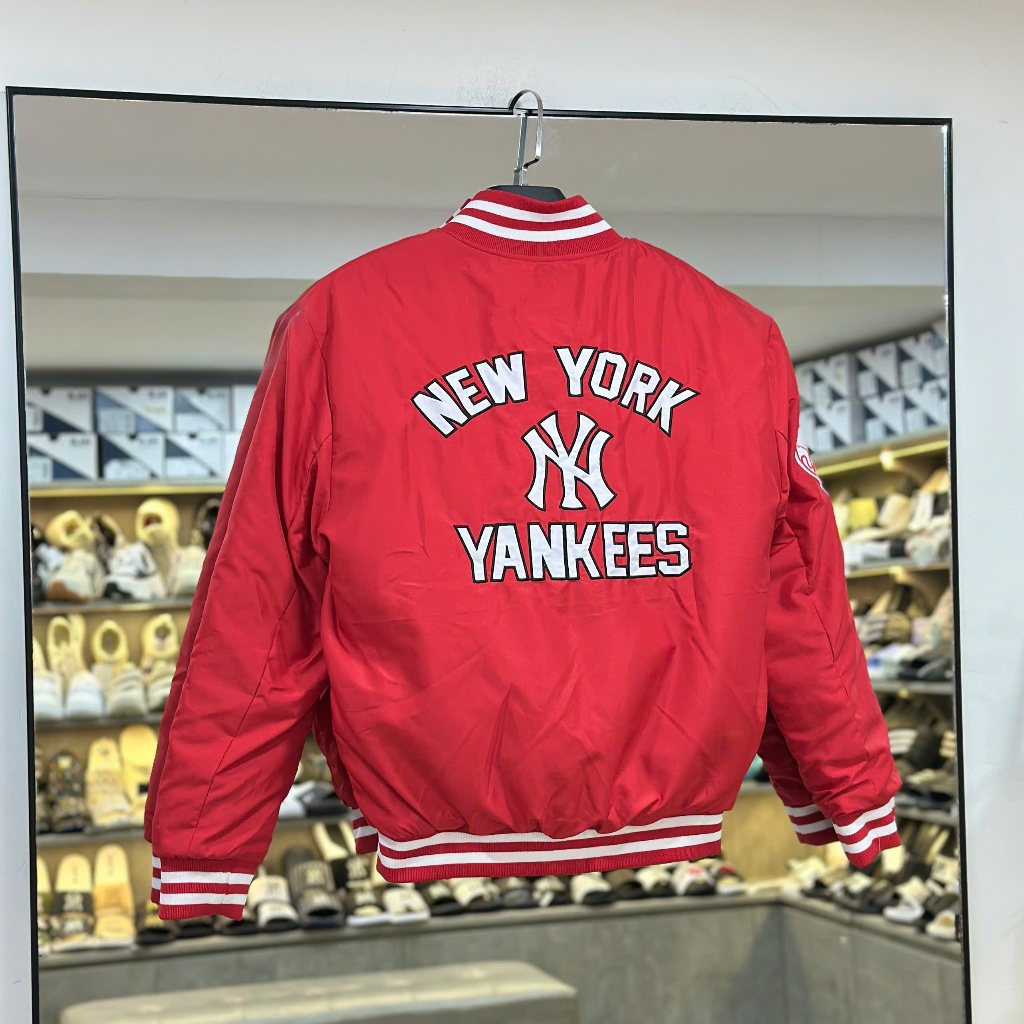 [CHÍNH HÃNG] Áo Bomber New Era New York Yankees MLB Logo Stadium Red 14397946 * ÁO Khoác Jacket MLB 