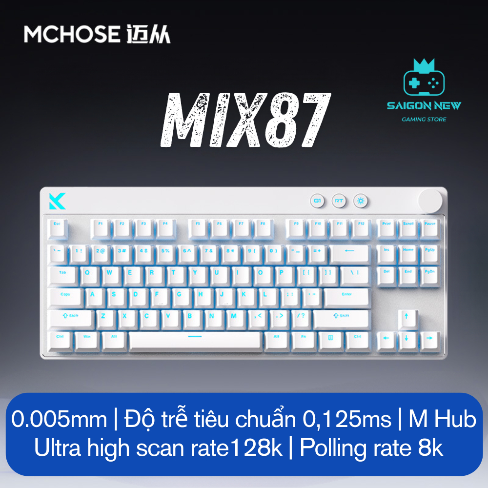 Bàn phím cơ Gaming Mchose Mix87 - Switch magnetic - Hỗ trợ rapid trigger - Polling rate 8k, 0.001mm | BigBuy360 - bigbuy360.vn
