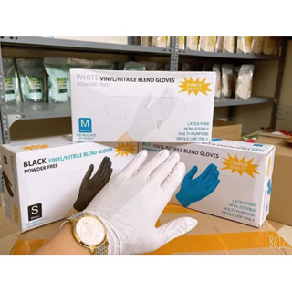   Hộp 100 Chiếc  Găng Tay Cao Su Y Tế Găng Tay Y Tế Không Bột Nitrile Trắng Dùng Cho Phòng Khám,Spa Thẩm Mỹ 