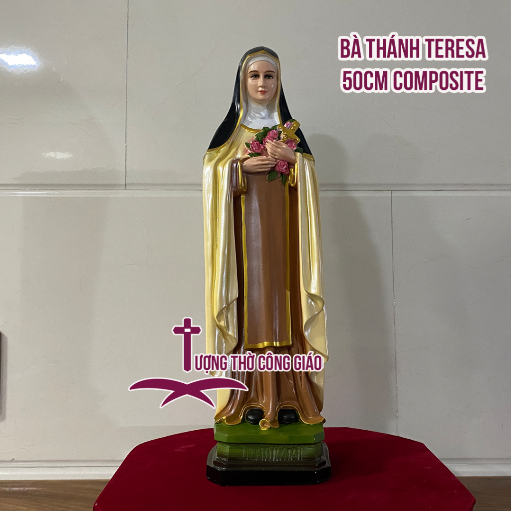 Tượng bà Thánh Teresa 50cm, 60cm composite