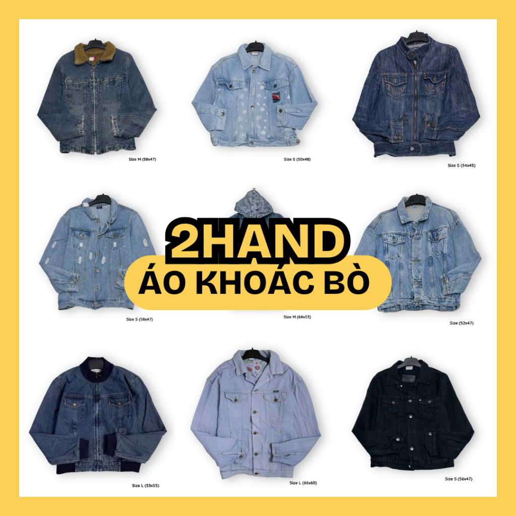 [Update liên tục 1] Áo Khoác Jean 2hand Denim Unisex, Áo Khoác Bò 2nd Nam Nữ - Hippo.Oldschool