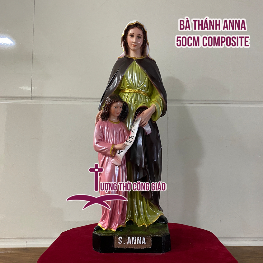 Tượng Bà Thánh Anna 50cm composite cao cấp