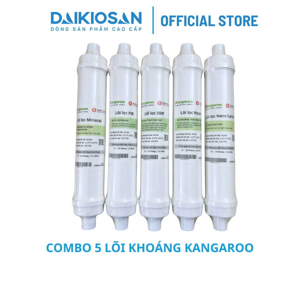 Lõi khoáng cao cấp Kangaroo Nano Carbon, Mineral, FIR, ORP, Hydrogen - Hàng Chính Hãng