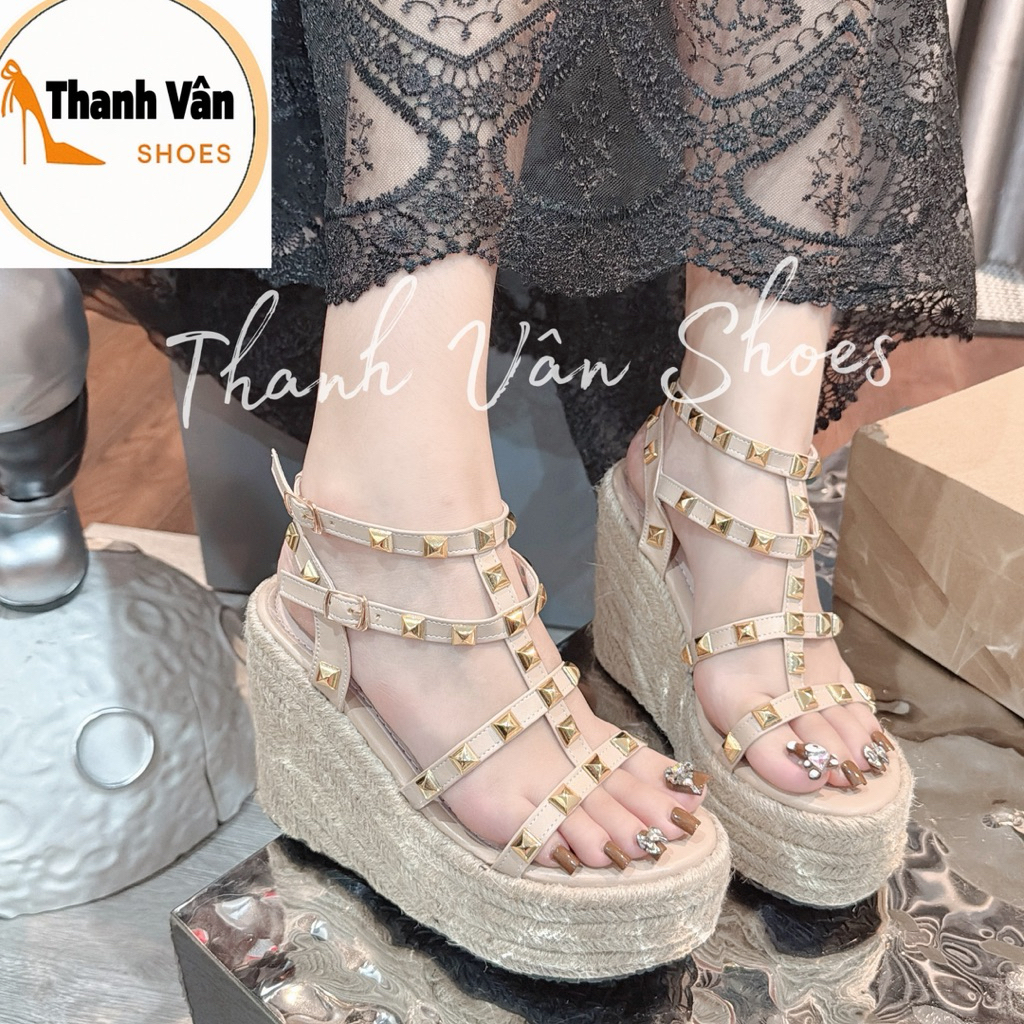 Sandan quai tán đinh cao 12phân 2 màu (D0358)