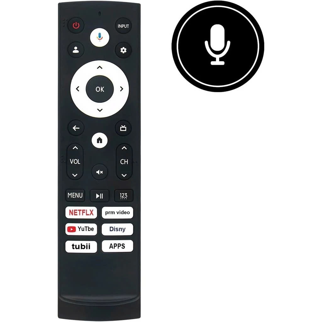 Điều khiển từ xa bằng giọng nói cho Hisense Mini-LED ULED 4K UHD Google Smart TV U7 U8 Series 55U8K 