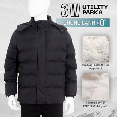 Áo Khoác Phao Nam Đại Hàn URBAN 3W UTILITY Giữ Ấm Cực Tốt, Chống Nước Cản Gió NO.12104